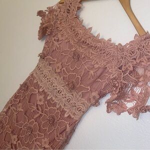 Dusty Rose/ Mauve Floral Lace Dress